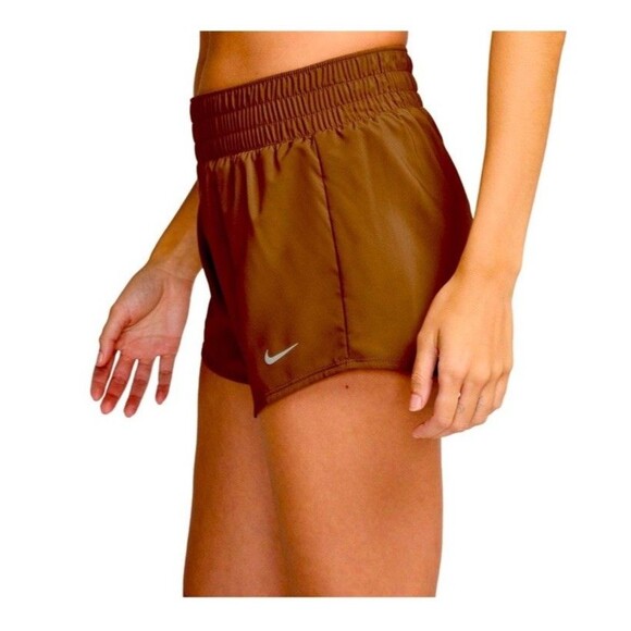 NIKE Dri-fit Mid Rise Shorts Size Small Brown NEW Running Gym Active Workout - Picture 3 of 11